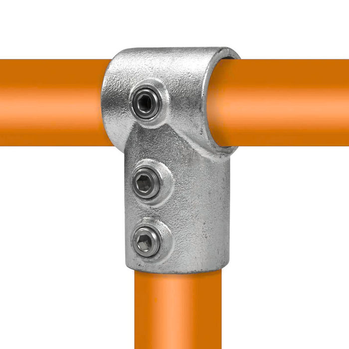 Rohrverbinder aus Stahl Kurzes T-Stück lang im Abgang Ø 33,7 mm
