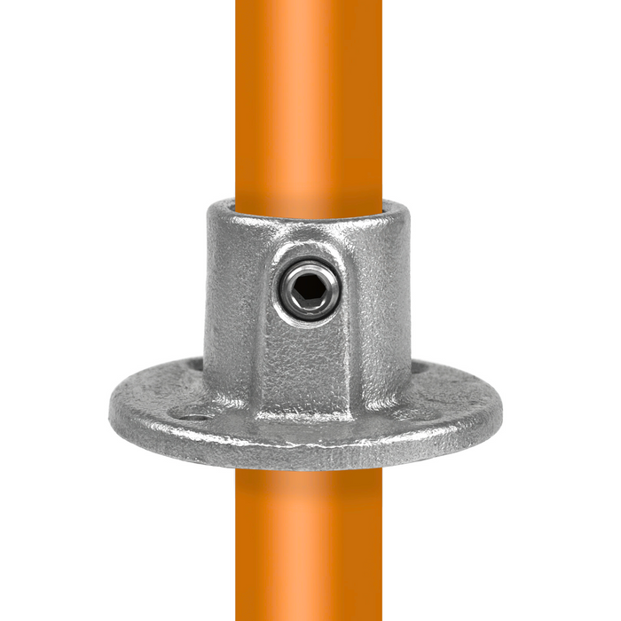 Rohrverbinder aus Stahl Runde Fußplatte durchgängig Ø 33,7mm