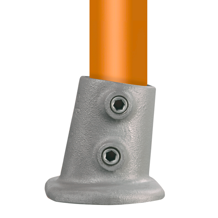 Rohrverbinder aus Stahl Fußplatte Oval Winkel 0 - 11º Ø 33,7 mm