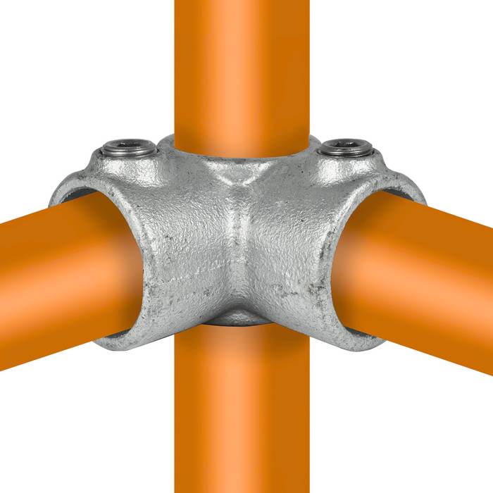 Rohrverbinder aus Stahl Eckstück durchgehend Ø 48,3 mm