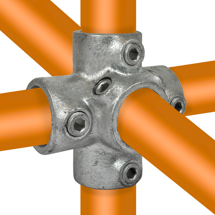 Rohrverbinder aus Stahl Kreuzstück für Stützrohr Ø 33,7 mm