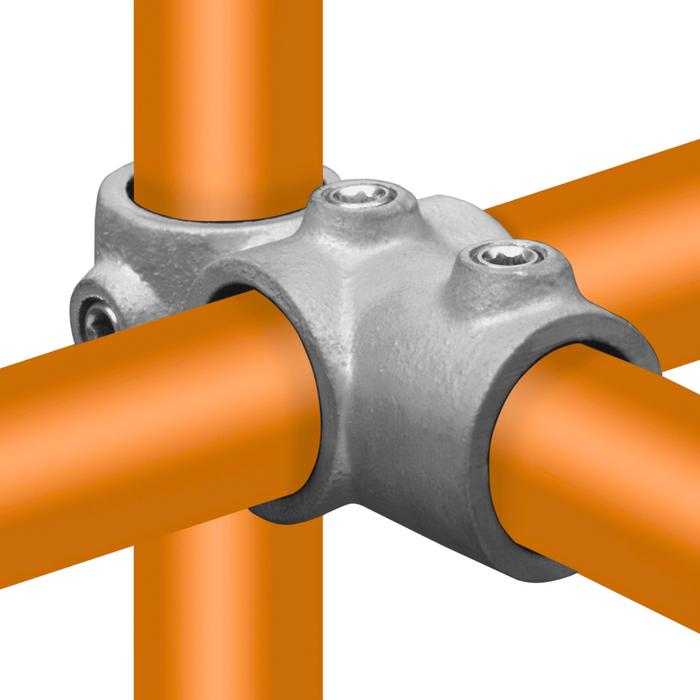 Rohrverbinder aus Stahl Kreuz-T-Stück kombiniert Ø 33,7 mm