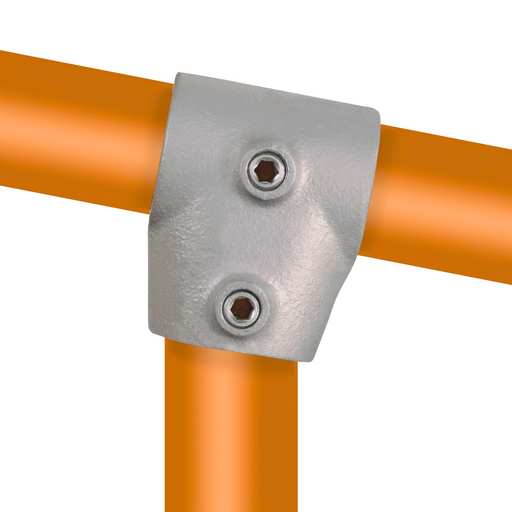 Rohrverbinder T-Stück kurz rund galvanisiert Winkel 0-11 Grad 48,3 mm