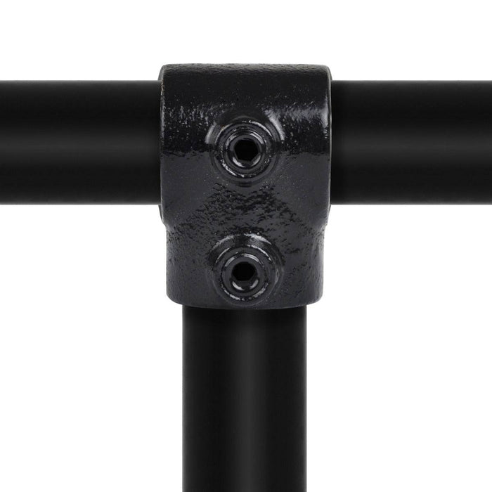 Rohrverbinder aus Stahl Schwarz Kurzes T-Stück Ø 21,3mm