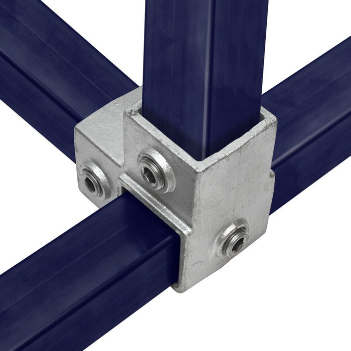 Rohrverbinder aus Stahl Vierkant Dreiwegverbinder ▇ 40x40 mm