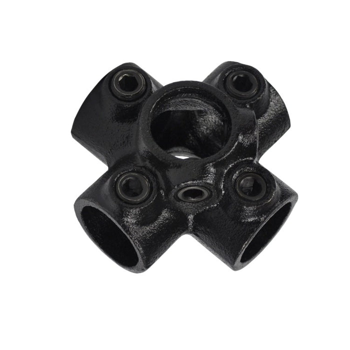 Rohrverbinder aus Stahl schwarz Kreuzstück für Stützrohr Ø 33,7 mm