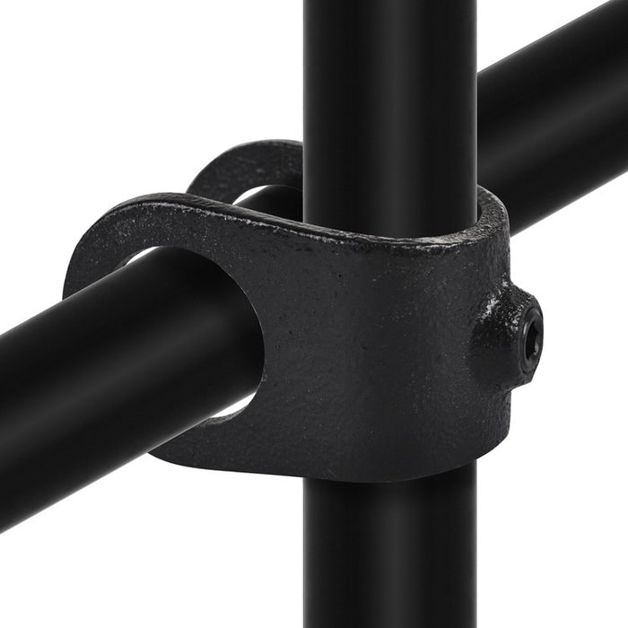 Rohrverbinder aus Stahl Schwarz Kreuzstück, offen Ø 42,4 mm
