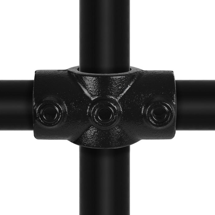 Rohrverbinder aus Stahl Schwarz Kreuzstück, durchgehend Ø 42,4 mm