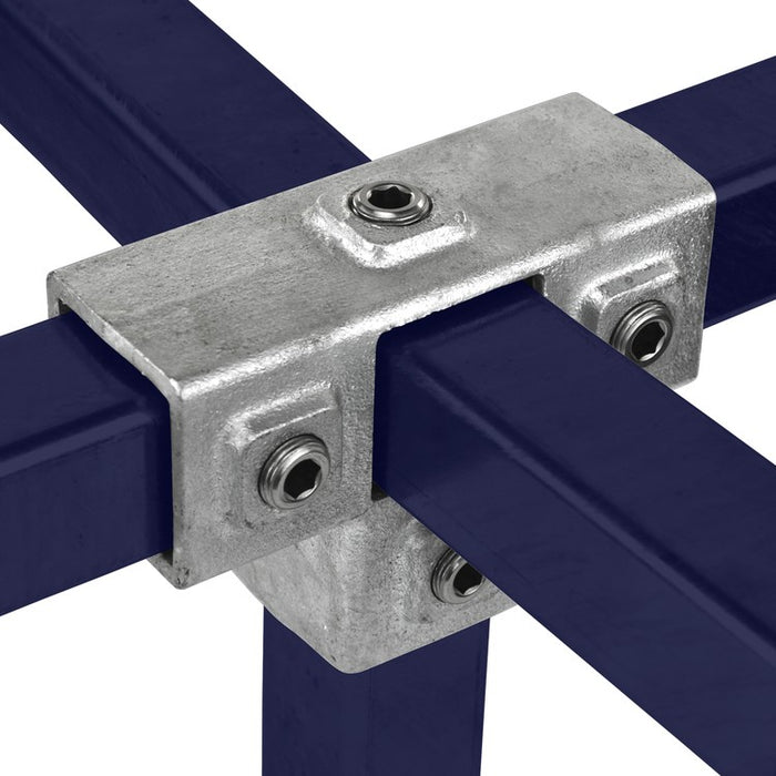 Rohrverbinder aus Stahl Vierkant Dreiweg T-Stück ▇ 40 x 40 mm