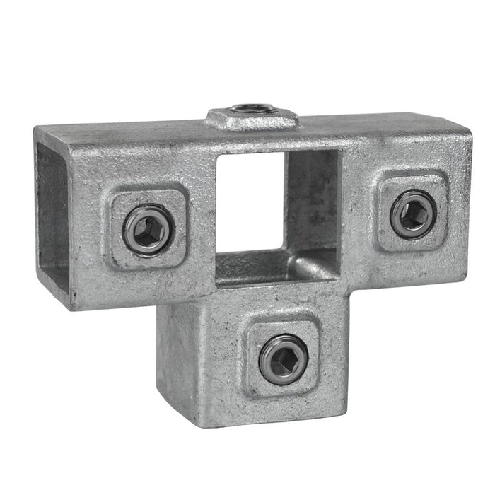 Rohrverbinder aus Stahl Vierkant Dreiweg T-Stück ▇ 40 x 40 mm