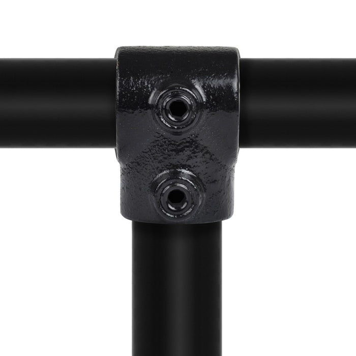 Rohrverbinder aus Stahl Schwarz T-Stück kurz Ø 33,7 mm