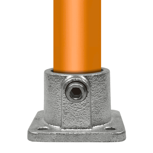 Rohrverbinder aus Stahl galvanisiert Fußplatte quadratischer Flansch