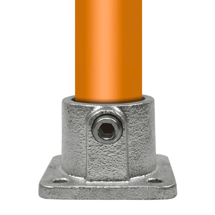 Rohrverbinder aus Stahl galvanisiert Fußplatte quadratischer Flansch
