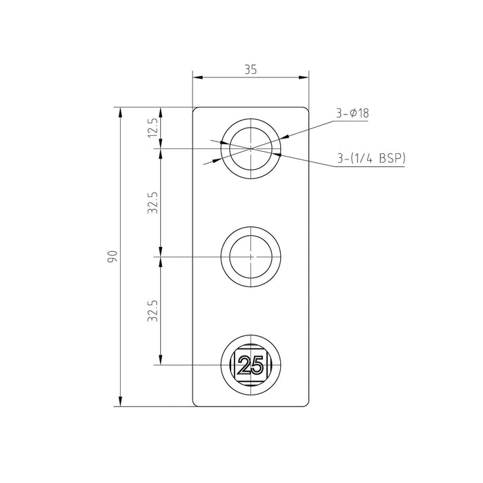 Rohrverbinder aus Stahl Schwarz Vierkant Kreuzstück durchgehend ▇ 25x25 mm