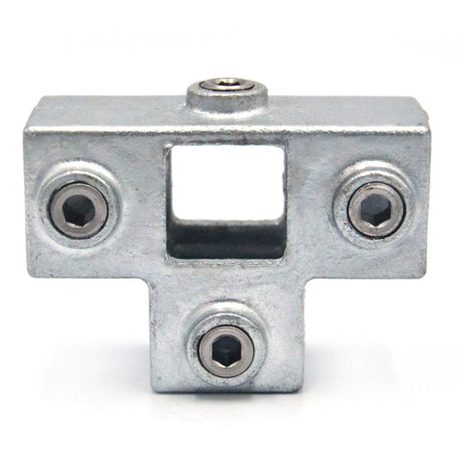 T-Stück Stützrohr Stahl vierkant 25x25