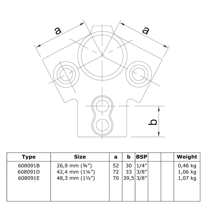Technische Zeichnung Traufentopstück – Maße und Gewichtsangaben der galvanisierten Rohrverbindung