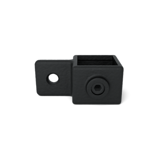 Schwarzer Rohrverbinder Kreuzstück mit Montageplatte zur stabilen Verbindung von quadratischen Rohren