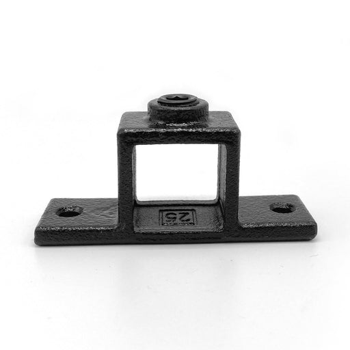 Rohrverbinder Ösenteil Doppellasche vierkant schwarz 25x25 mm ohne Rohr abgebildet