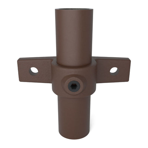 Ösenteil mit Doppellasche Vintage Braun 6080V56 mit Rohraufnahme und Klemmschraube