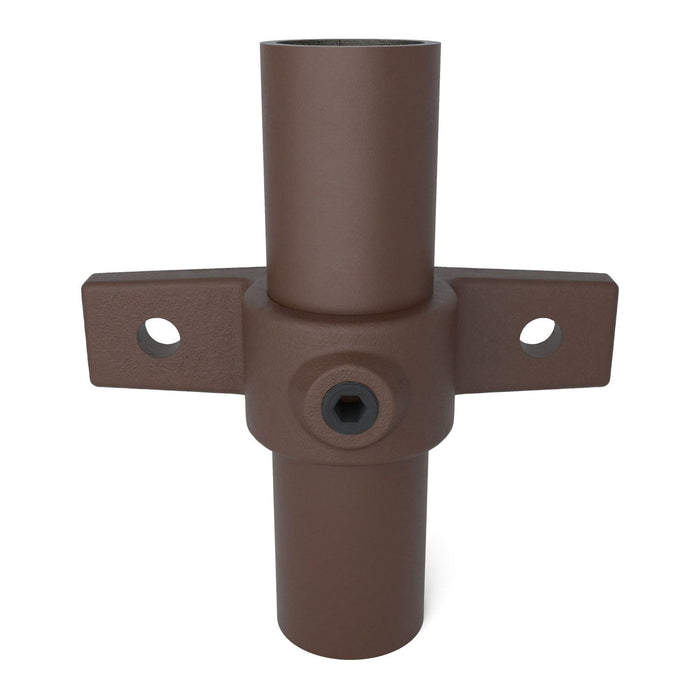 Ösenteil mit Doppellasche Vintage Braun 6080V56 mit Rohraufnahme und Klemmschraube