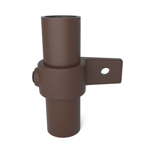 Ösenteil mit Einzellasche Vintage Braun 6080V55 mit Rohraufnahme und Klemmschraube