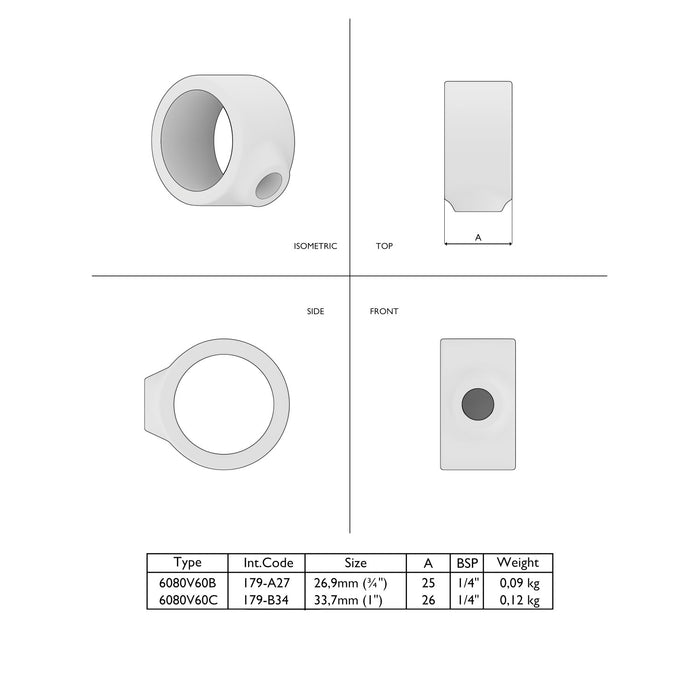 Technische Zeichnung Stellring Vintage Braun Detailansicht mit Innensechskantschraube