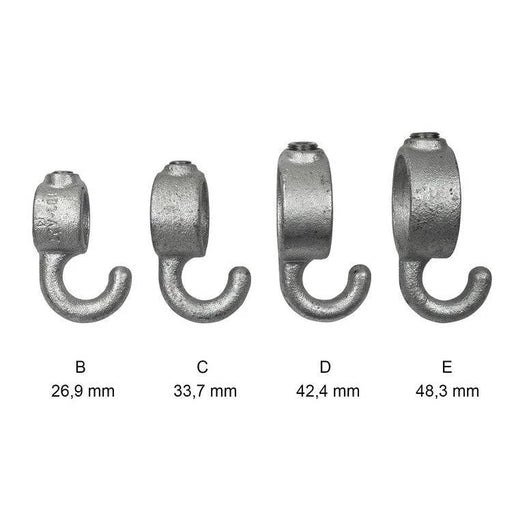 Rohrverbinder Garderobenhaken Kollektion, aus Stahl galvanisiert, ohne Rohr 