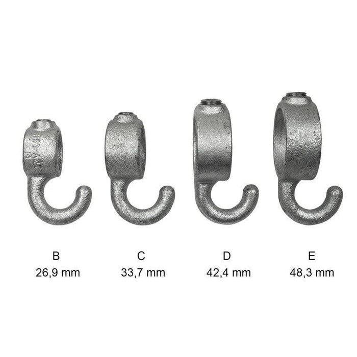 Rohrverbinder Garderobenhaken Kollektion, aus Stahl galvanisiert, ohne Rohr 