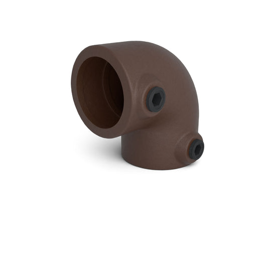 Bogen 90 Grad braun – robuster Rohrverbinder für Rohrrahmen und Konstruktionen.