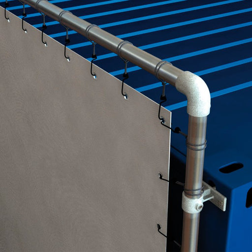 Rohrverbinder Containerklemme für Vorderseite,  aus Stahl galvanisiert, ohne Rohr mit Abmessung,  Ø 48,3 mm