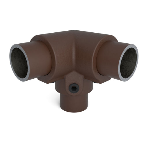 Rohrverbinder Dreiweg-Eckstück 90° braun – stabile Verbindung für Vierkantrohre.