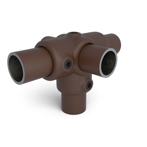 Rohrverbinder Dreiweg-T-Stück braun – stabile Verbindung für Vierkantrohre und Rahmen.