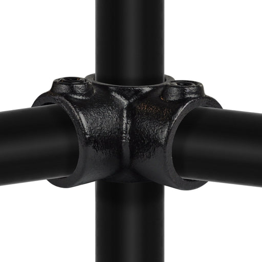Rohrverbinder aus Stahl Schwarz Dreiweg-Eckstück, 90°, mit Rohr