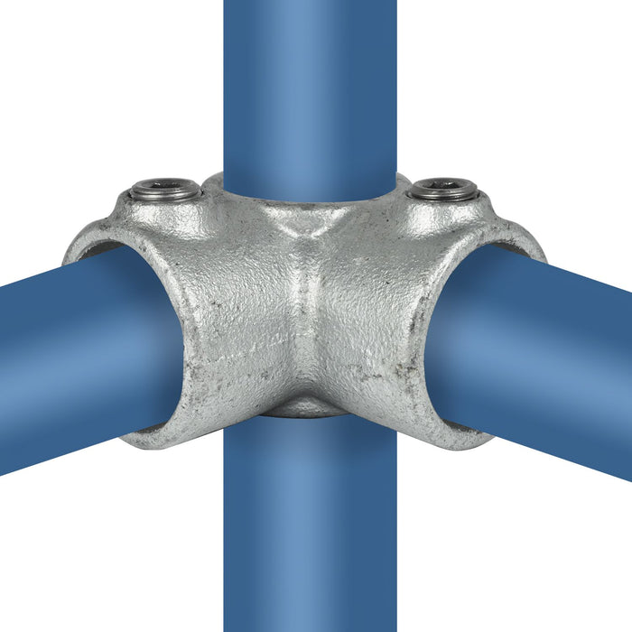 Rohrverbinder aus Stahl galvanisiert Eckstück durchgehend 