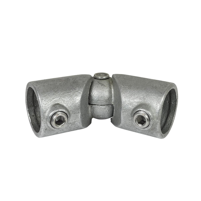 Rohrverbinder Eckverbinder variabel 75º-210º Ø 33,7 mm, aus Stahl galvanisiert, ohne Rohr