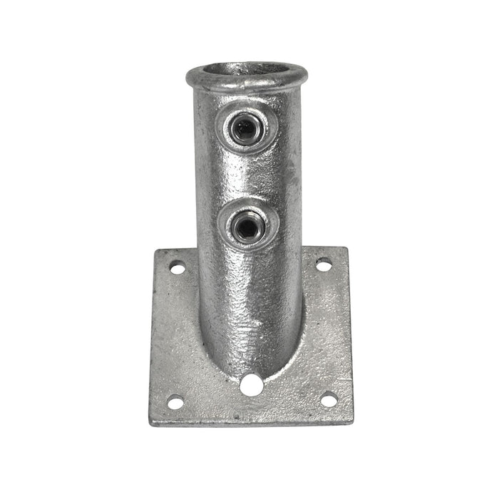 Rohrverbinder Fahnenstangenhalterung einfach, aus Stahl galvanisiert, ohne Rohr  Ø 33,7 mm