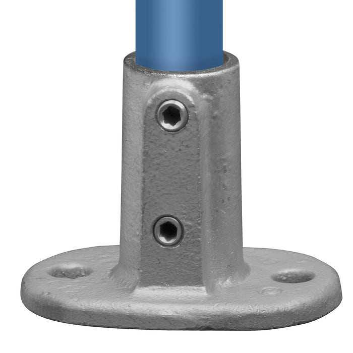 Rohrverbinder aus Stahl galvanisiert Fußplatte oval