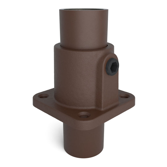 Rohrverbinder Fußplatte quadratisch braun – stabile Basis für Rundrohre und Gestelle.