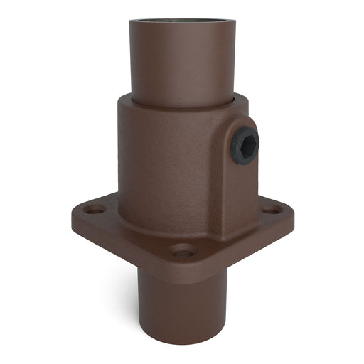 Rohrverbinder Fußplatte quadratisch braun – stabile Basis für Rundrohre und Gestelle.