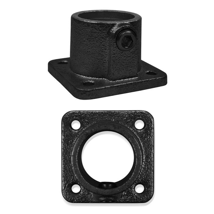 Eckige Fußplatte schwarz 26,9 mm