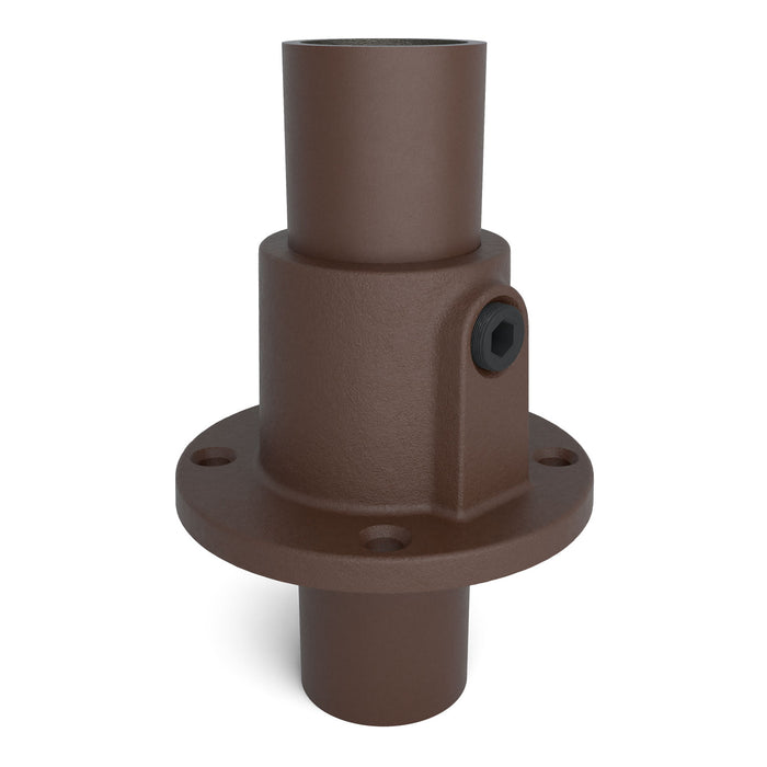 Rohrverbinder Fußplatte rund braun – stabile Basis für Rundrohrkonstruktionen.