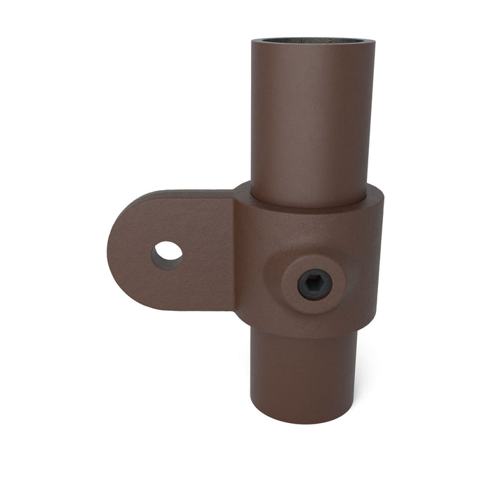 Rohrverbinder Gelenkauge braun – pulverbeschichtetes Stahlteil für Gelenkverbindungen.