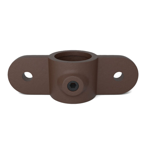 Braunes Gelenkauge doppelt 180° aus Metall zur Verbindung von Rundrohren