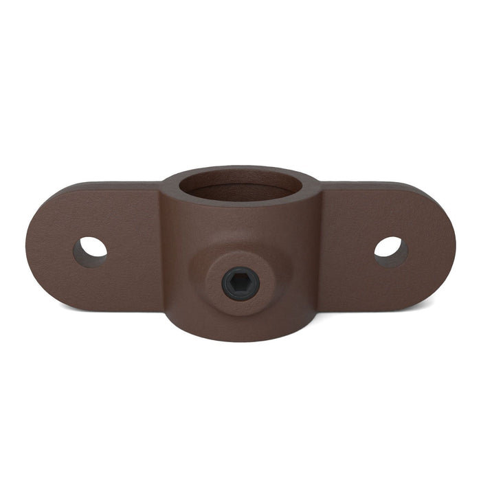 Braunes Gelenkauge doppelt 180° aus Metall zur Verbindung von Rundrohren