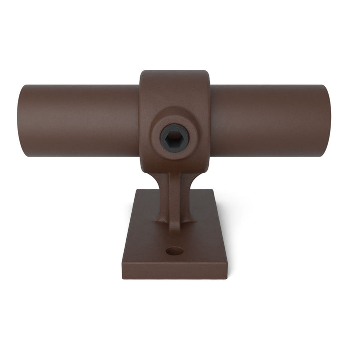 Rohrverbinder Handlaufhalterung braun – pulverbeschichtetes Stahlteil für Geländer.