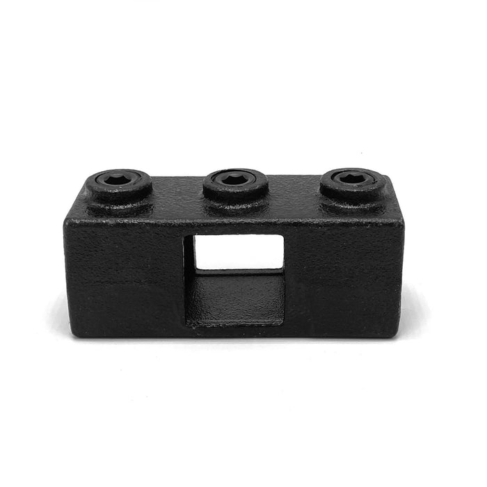 Schwarzes Kreuzstück Vierkant Rohrverbinder aus Stahl für Gestelle und Möbelbau