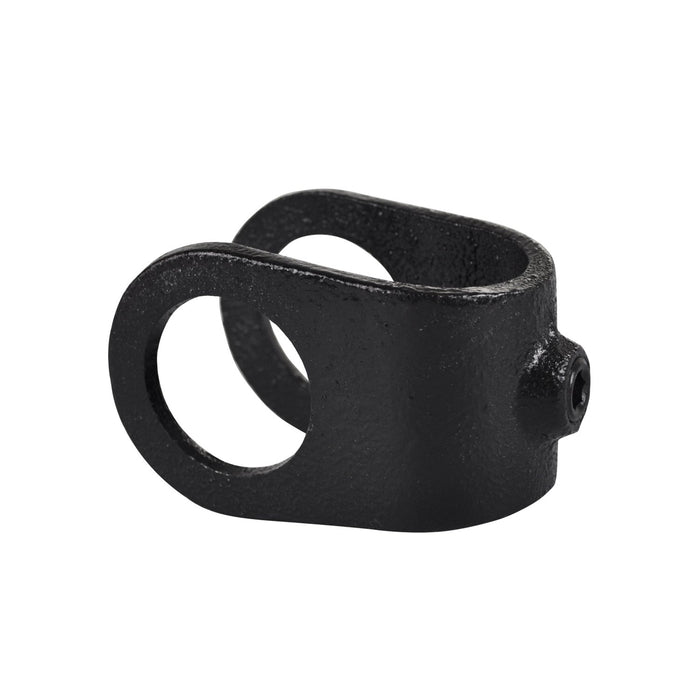 Rohrverbinder Kreuzstück offen,Schwarz, aus Stahl mit Pulverbeschichtung, ohne Roh