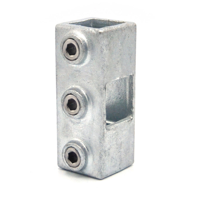 Rohrverbinder aus Stahl Kreuzstück vierkant 25x25