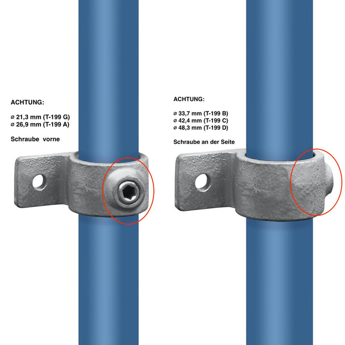 Rohrverbinder Befestigungsring, aus Stahl galvanisiert, ohne Rohr 