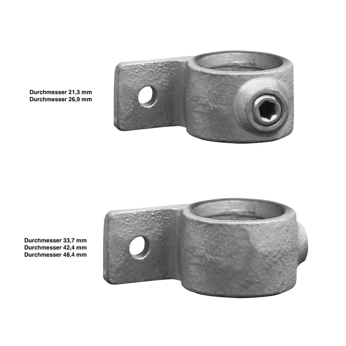 Rohrverbinder Ösenteil mit Einzellasche galvanisiert – stabile Verbindungslösung aus Stahl